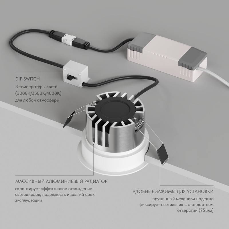 Встраиваемый светильник Denkirs DK2431-WH