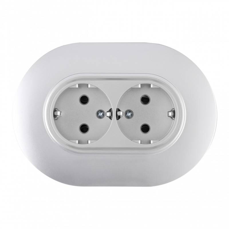 Розетка Arte Milano SET08-double-40-2 silver