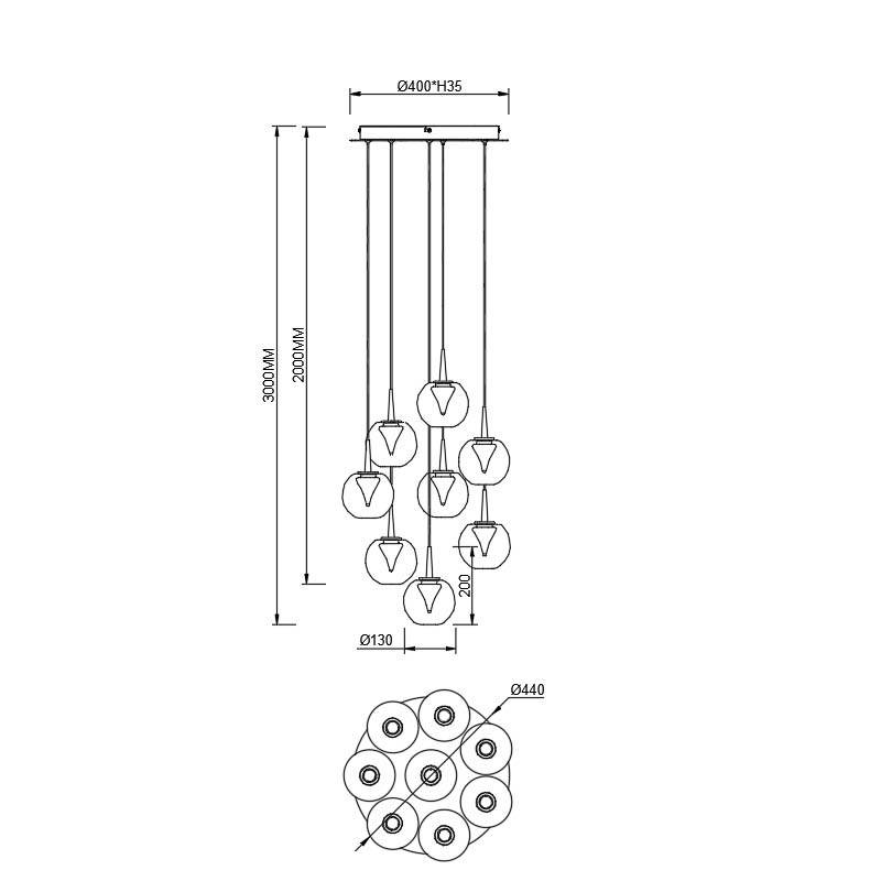 Каскадная люстра Mantra 9079
