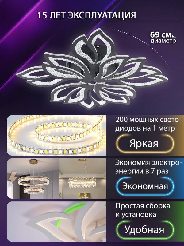 Накладная люстра Natali Kovaltseva LED LAMPS 81107/7C