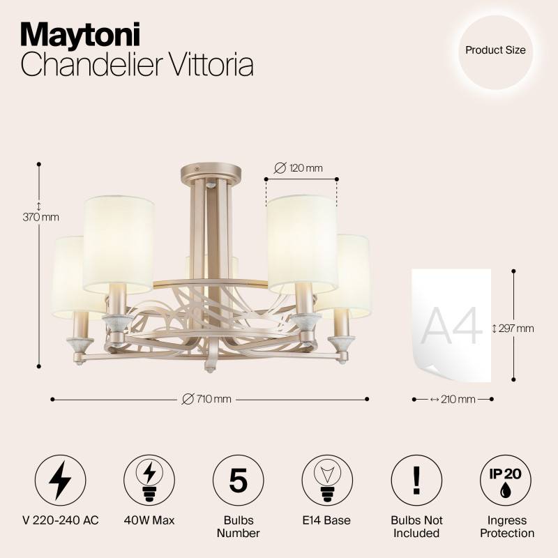 Люстра на штанге Maytoni H004CL-05BG
