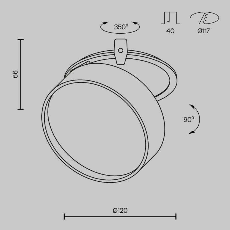 Встраиваемый светильник Maytoni Technical DL024-18W4K-BMG
