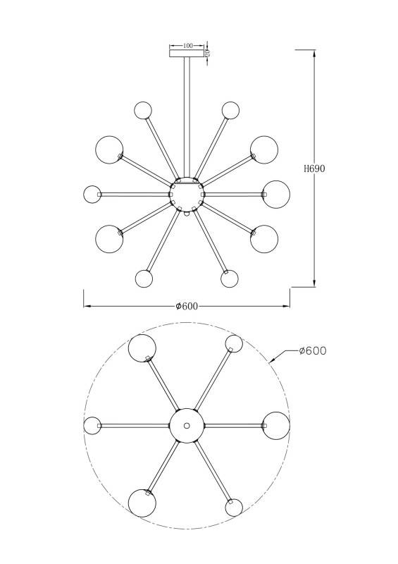 Люстра на штанге Freya FR5200PL-09FG