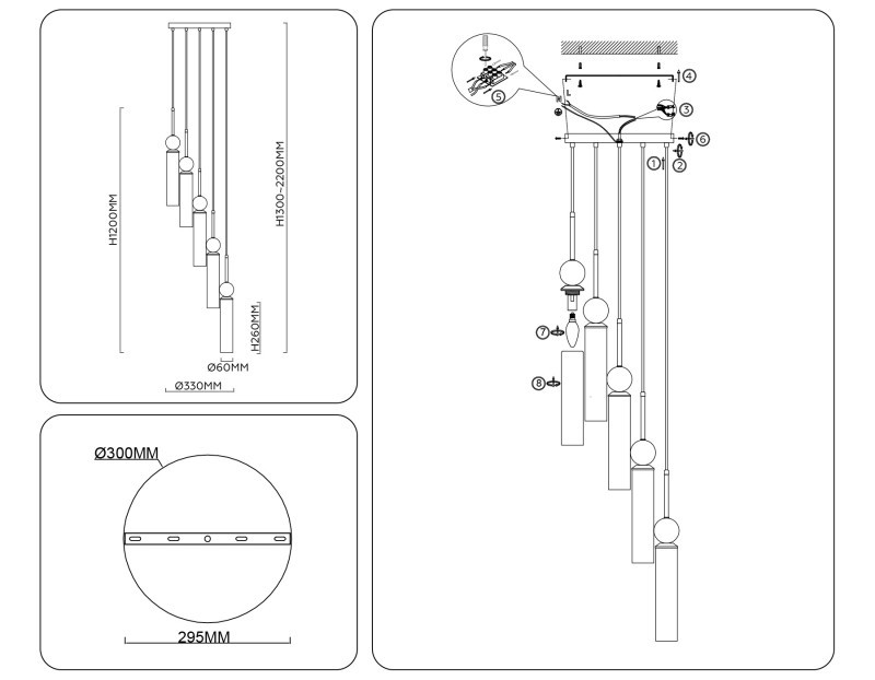 Каскадная люстра Ambrella Light LH53259