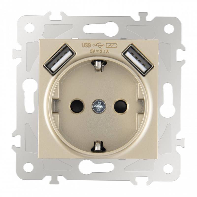 Розетка Arte Milano 203.47-1.shampan