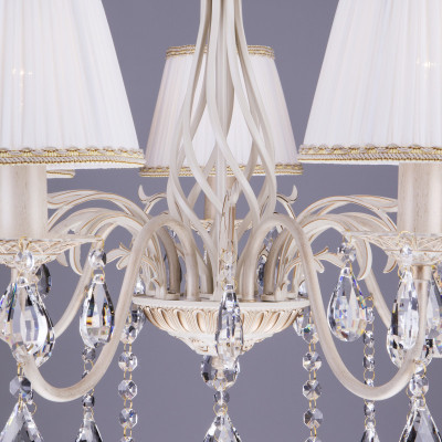 Подвесная люстра Eurosvet 3637/7 белый с золотом/прозрачный хрусталь Strotsk