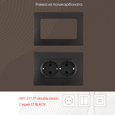 Розетка Arte Milano 217.40-2.black