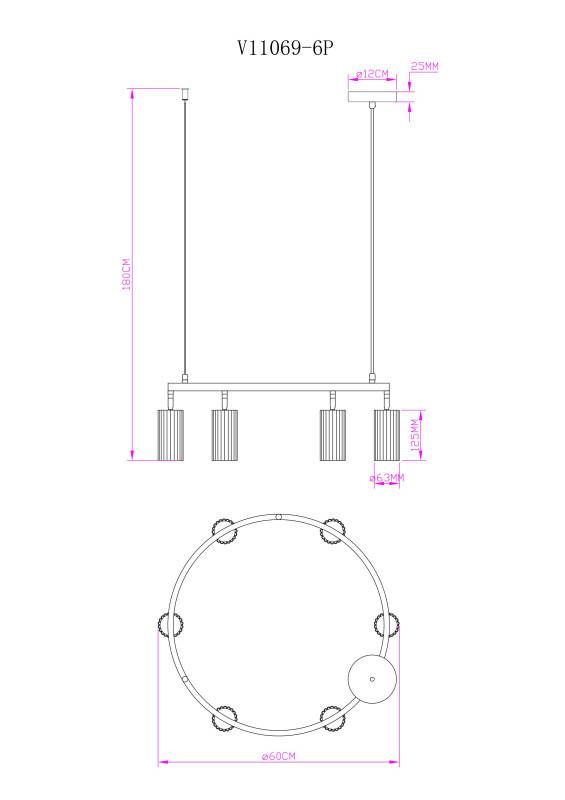 Подвесная люстра Moderli V11069-6P