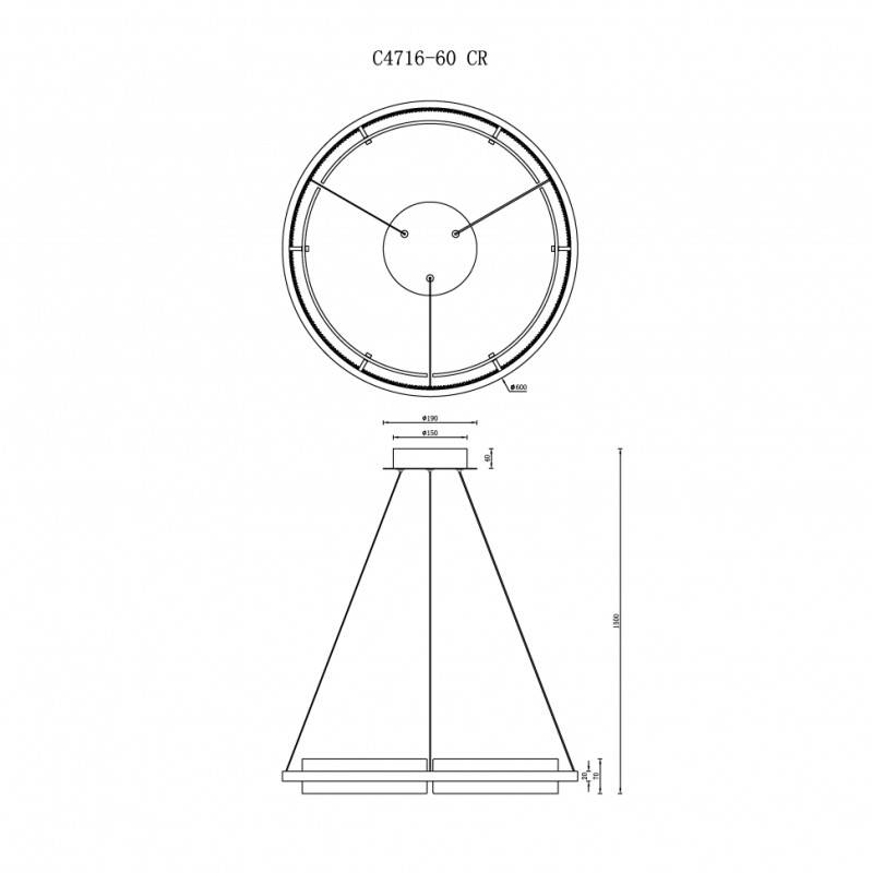 Подвесной светильник iLedex C4716-60 CR