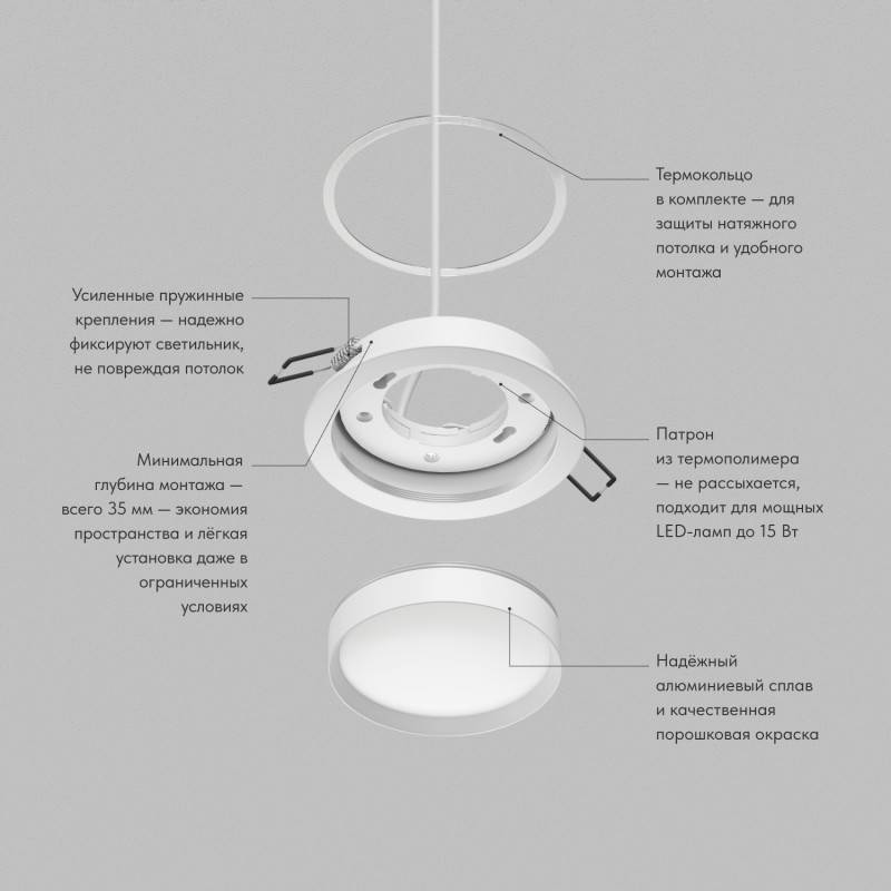 Встраиваемый светильник Denkirs DK-DH2000-WH