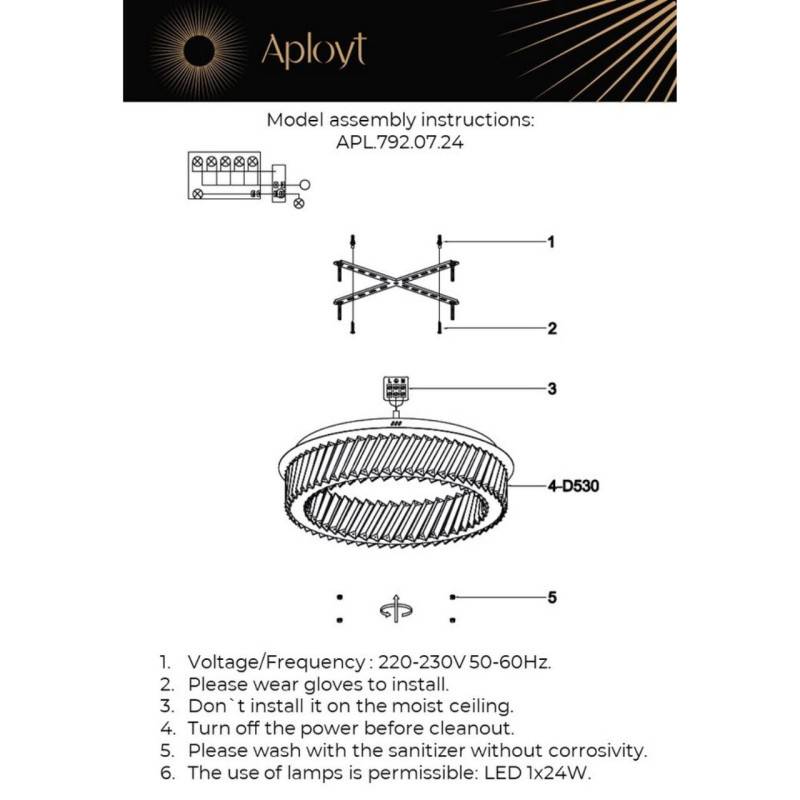 Накладной светильник APLOYT APL.792.07.24