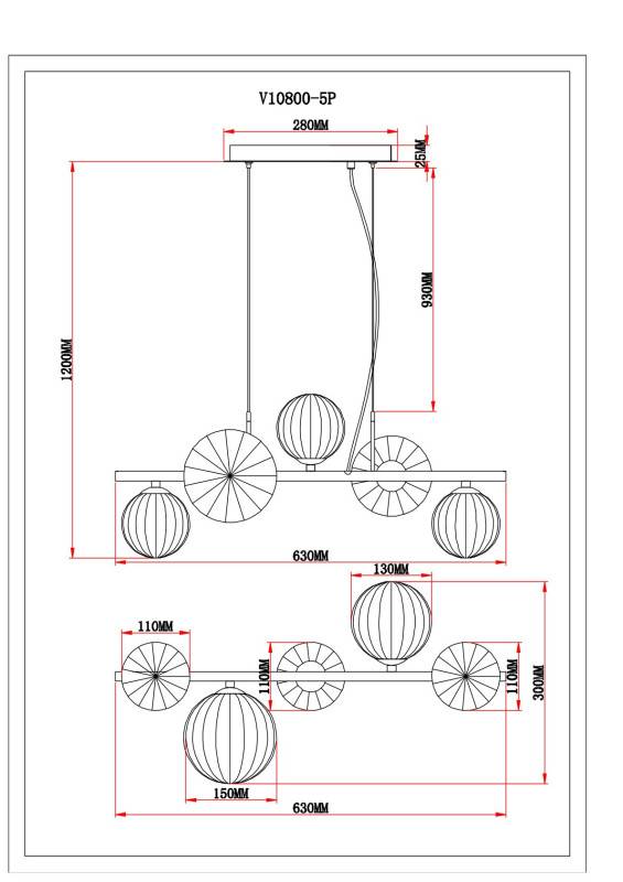 Подвесная люстра Moderli V10800-5P