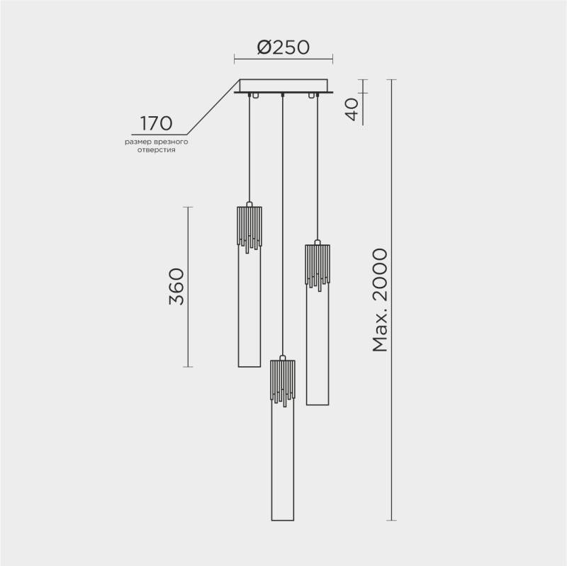 Подвесной светильник MODELUX ML.88992.3 GD