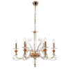 Подвесная люстра Crystal Lux CATARINA SP6 V2 GOLD/TRANSPARENT-COGNAC