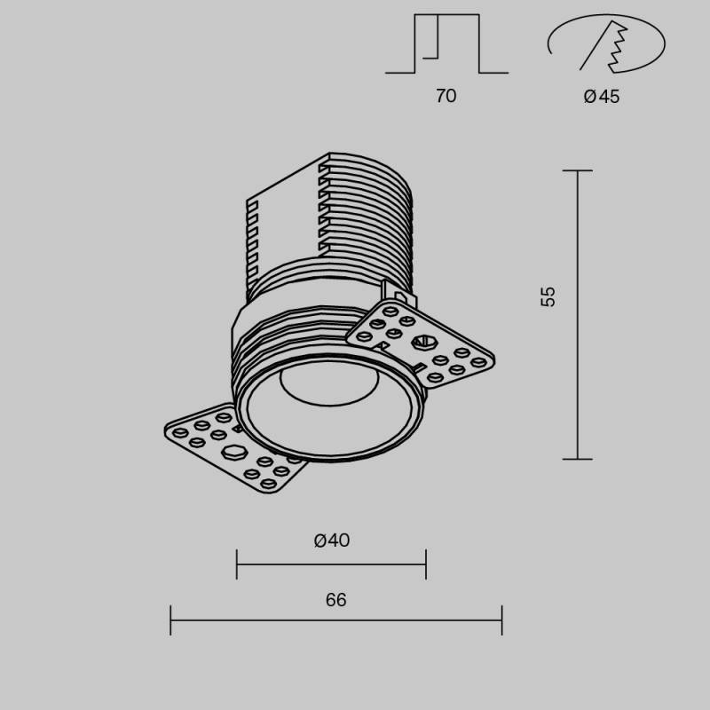 Встраиваемый светильник Maytoni Technical DL059-7W3K-TRS-B