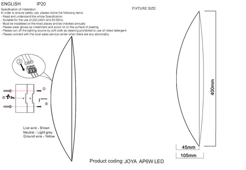 Бра Crystal Lux JOYA AP6W LED WH