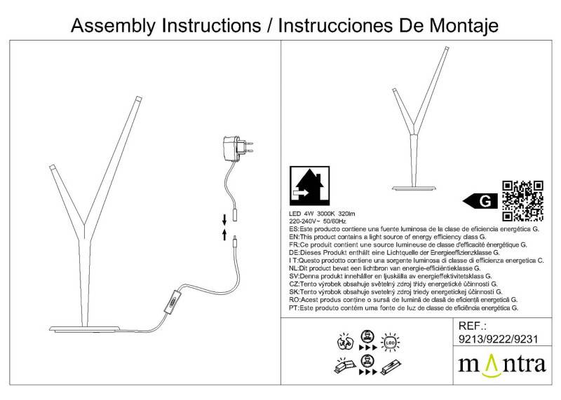 Настольная лампа Mantra 9213