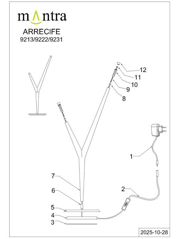 Настольная лампа Mantra 9213