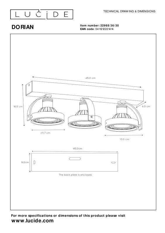 Спот LUCIDE 22968/36/30