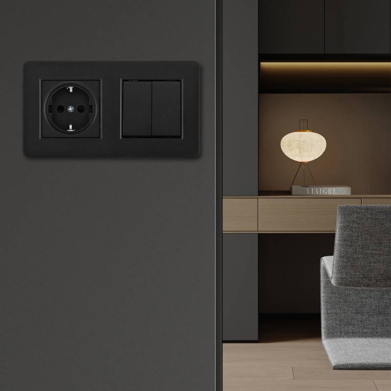 Розетка Arte Milano SET16-2-40-1-30-2 black