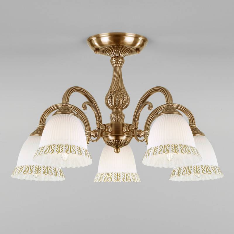 Люстра на штанге Eurosvet 60107/5 античная бронза