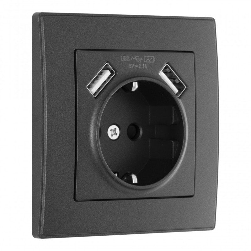 Розетка Arte Milano SET06-1-47-1 black