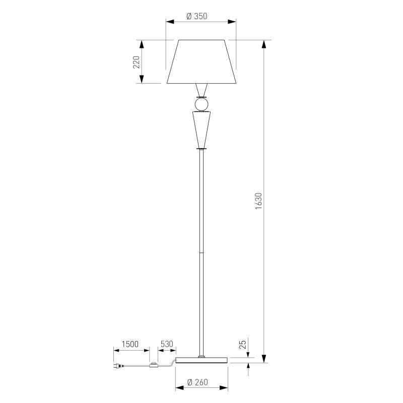Торшер Eurosvet 109014 латунь
