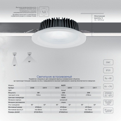 Светильник Downlight Feron 32617