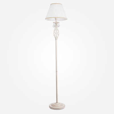 Торшер Eurosvet 10073/1 белый с золотом/прозрачный хрусталь Strots