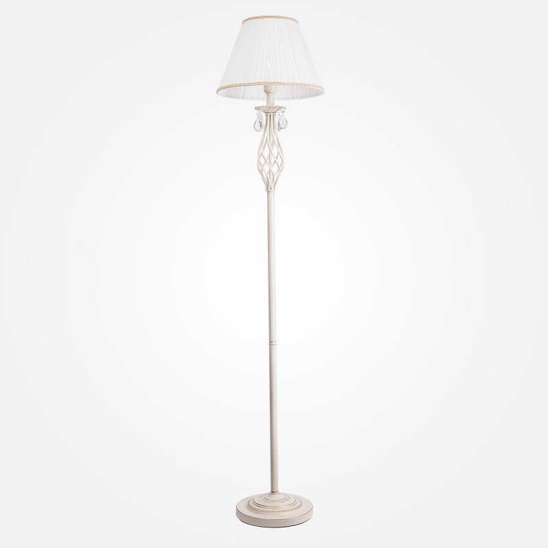 Торшер Eurosvet 10073/1 белый с золотом/прозрачный хрусталь Strots