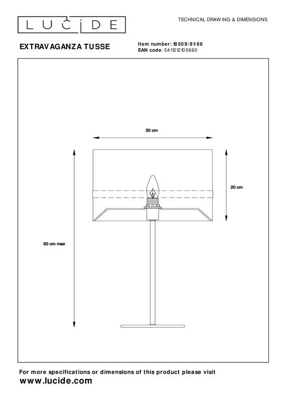 Настольная лампа LUCIDE 10509/81/66