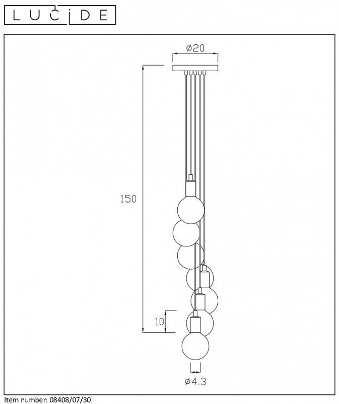 Подвесной светильник LUCIDE 08408/07/30