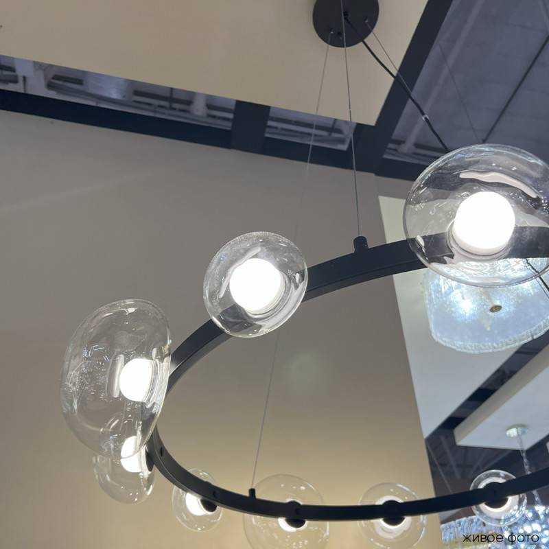 Подвесная люстра Crystal Lux BOSQUE SP12 BLACK/TRANSPARENT