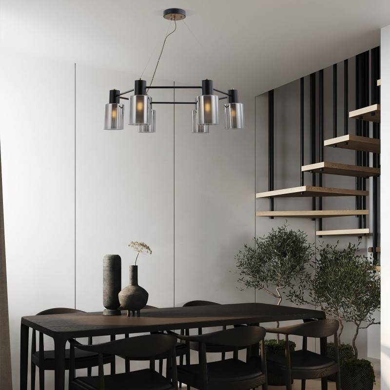 Подвесная люстра Eurosvet 70219/6 черный/античная бронза