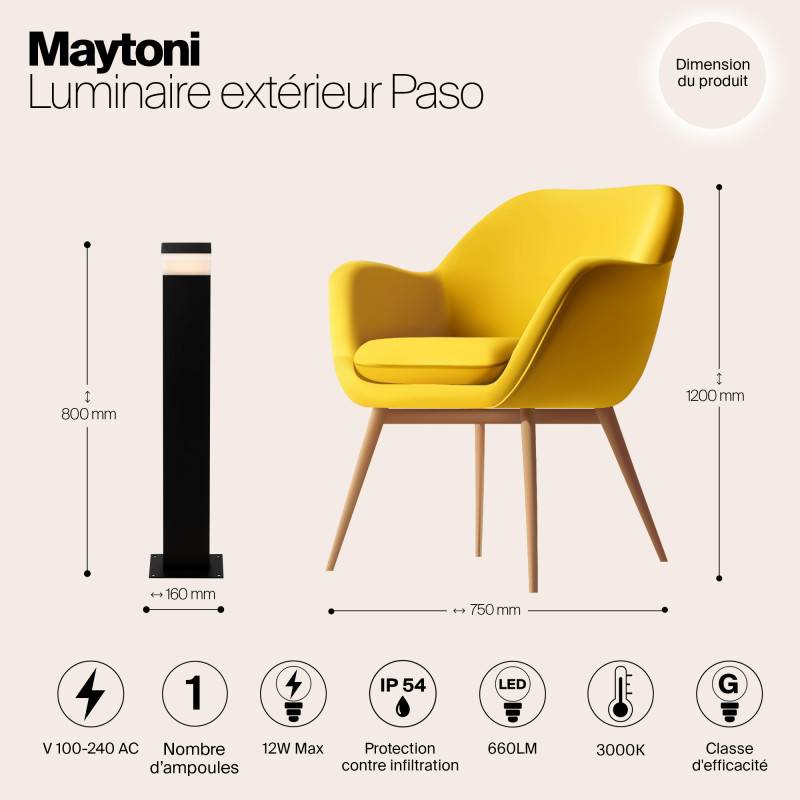 Садово-парковый светильник Maytoni O595FL-L12B3K