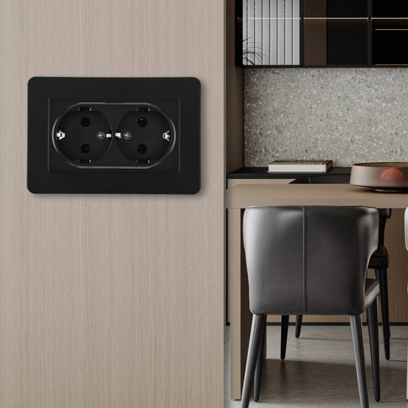 Розетка Arte Milano SET16-double-40-2 black