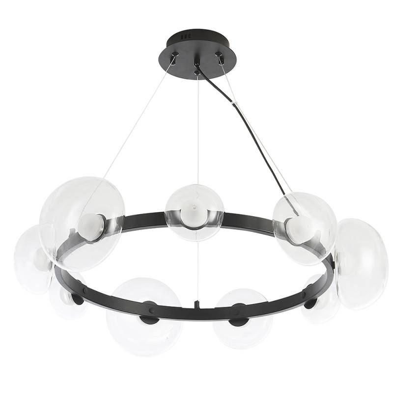 Подвесная люстра Crystal Lux BOSQUE SP9 BLACK/TRANSPARENT