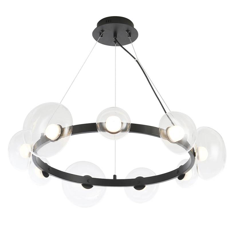 Подвесная люстра Crystal Lux BOSQUE SP9 BLACK/TRANSPARENT