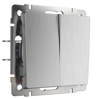 Выключатель Werkel W1120009 cеребряный рифленый
