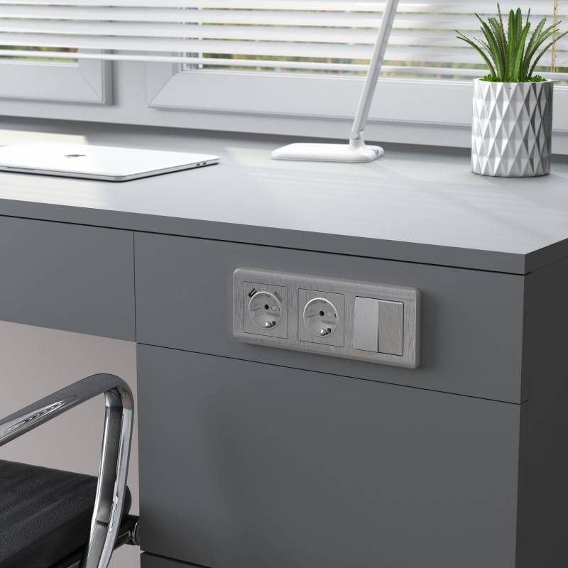 Выключатель Werkel W1120009 cеребряный рифленый
