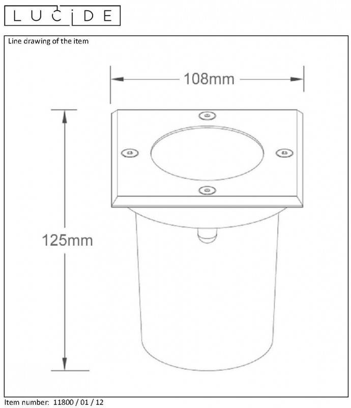 Тротуарный светильник LUCIDE 11800/01/12