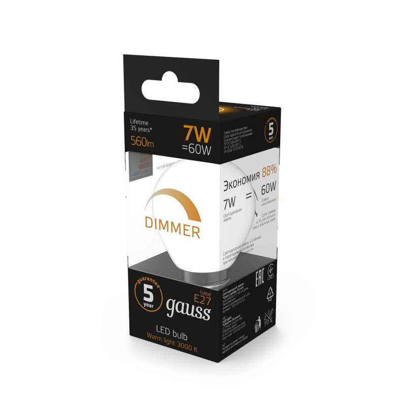 Светодиодная лампа Gauss 105102107-D