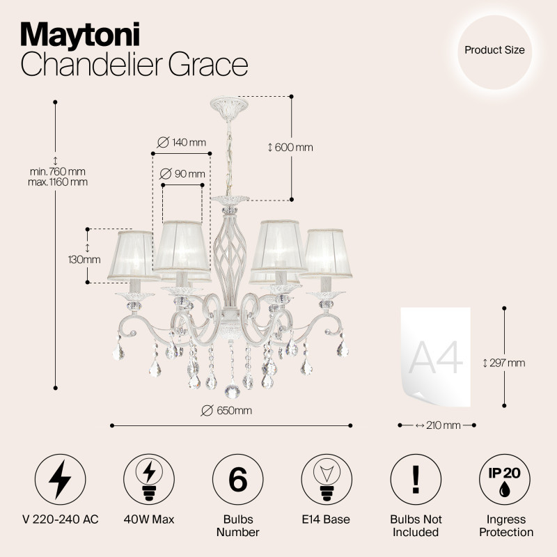 Подвесная люстра Maytoni ARM247-06-G
