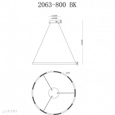 Подвесной светильник iLedex 2063-D800 BK