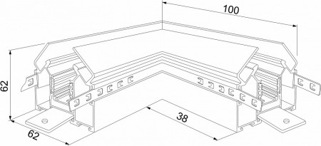 Соединитель угловой L-образный для треков накладных Elektrostandard Slim Magnetic a062151