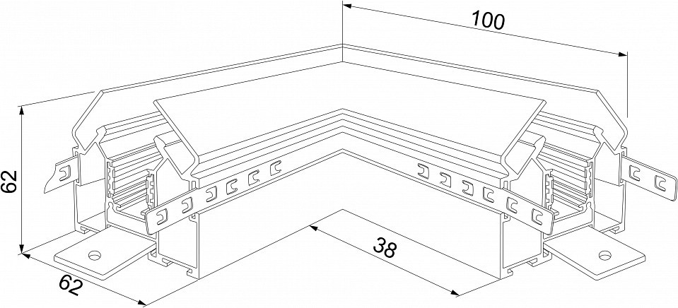 Соединитель угловой L-образный для треков накладных Elektrostandard Slim Magnetic a062151