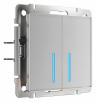 Выключатель сенсорый двухклавишный с подсветкой и функцией Wi-Fi, без рамки Werkel серебряный W4520606