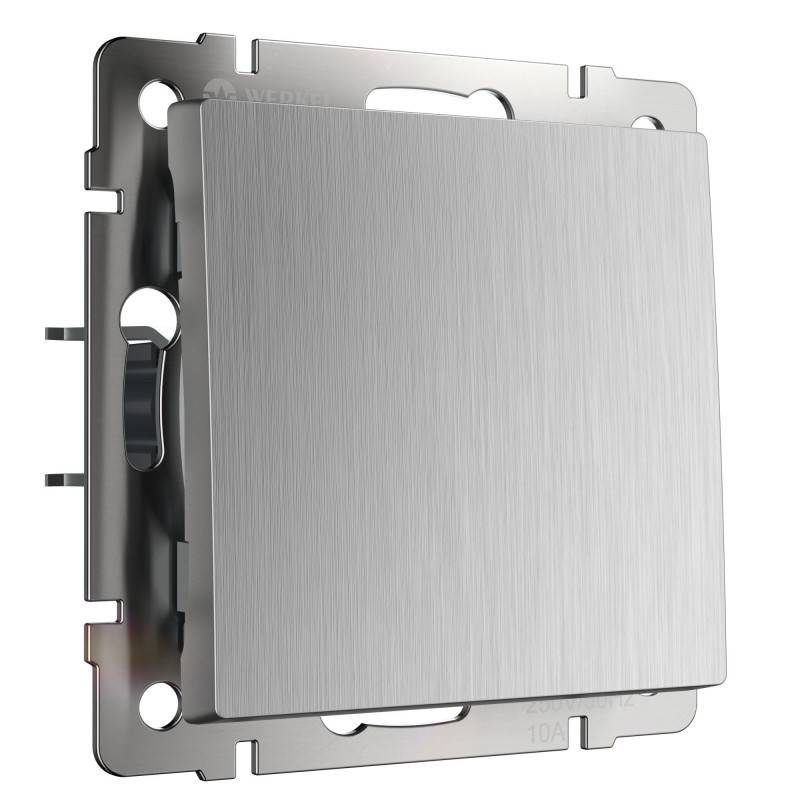 Выключатель Werkel W1110009 cеребряный рифленый