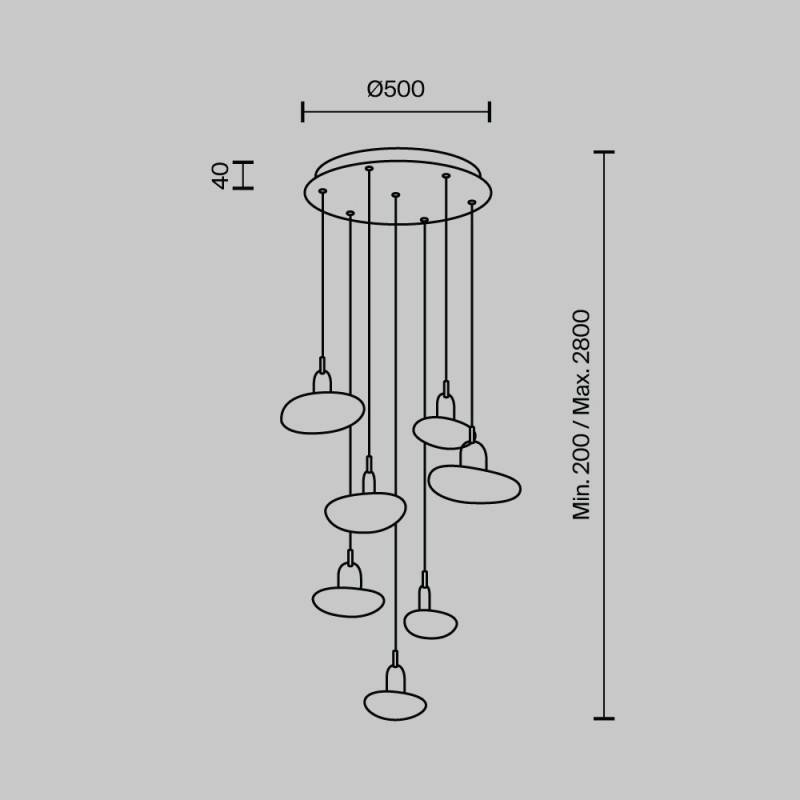 Каскадная люстра MODELUX MS.2326.7 BK