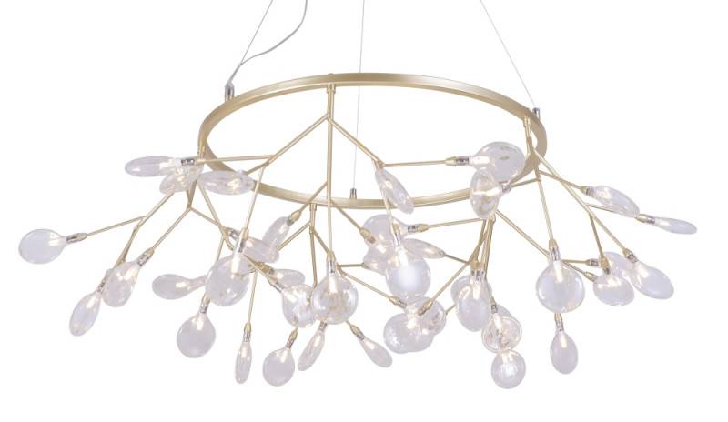 Подвесная люстра Crystal Lux EVITA SP45 D GOLD/TRANSPARENT